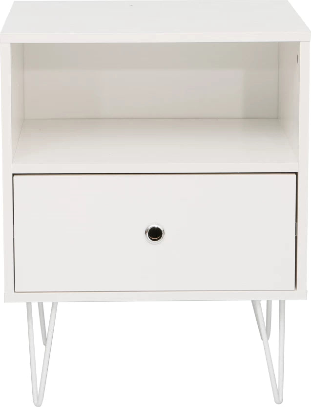 LuxeEdge White Bedside Pedestal